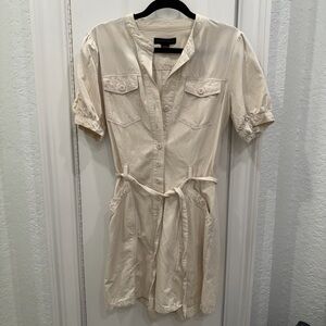 Sanctuary Cream Button-Up Mini Dress